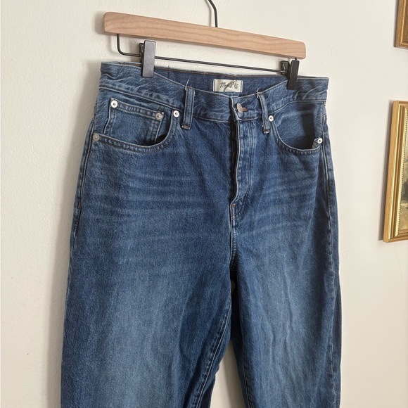 Madewell Low Slung Straight Button Fly Classic Blue Denim Jeans Women’s 29 EUC - Picture 2 of 9